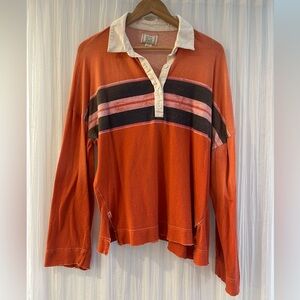 Urban Outfitters BDG Hallie Distressed Polo Top